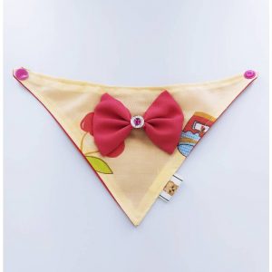 Bandana color crema y fuccia