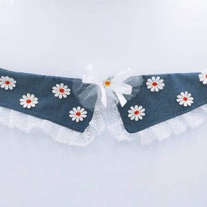 Cuello jeans con flores