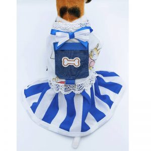 Vestido listado blanco azul